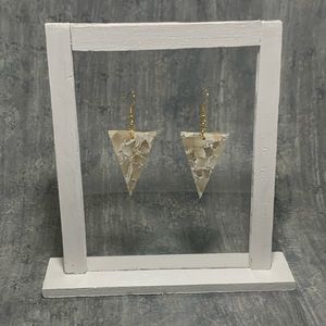 Translucent White Marble Handcrafted Clay Earrings (Hypoallergenic ear wires)